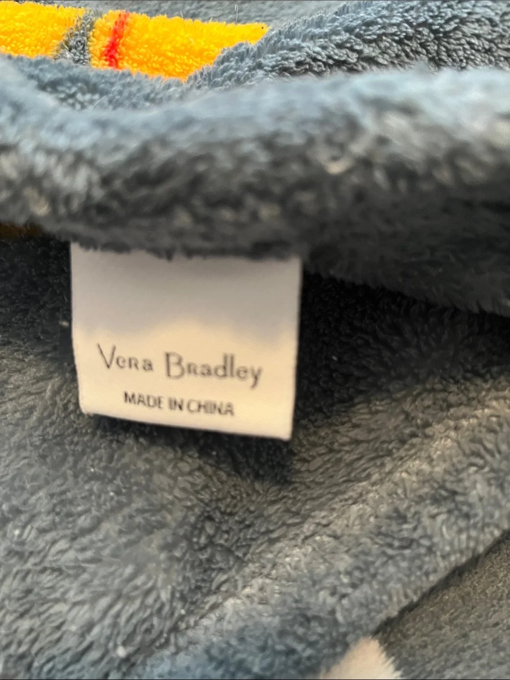 Vera Bradley Gray blanket with Multicolor Floral Print